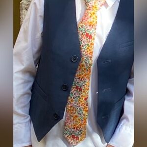 H&M Blue and White Formal Vest Set